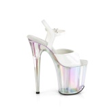 Blanc 20 cm FLAMINGO-809HT Hologramme talons avec plateforme