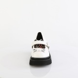 Blanc 6,5 cm RENEGADE-56 emo chaussures mary jane  boucles