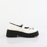 Blanc 6,5 cm RENEGADE-56 emo chaussures mary jane  boucles