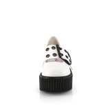 Blanc 7,5 cm CREEPER-230 maryjane creepers chaussures boucle large