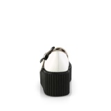 Blanc 7,5 cm CREEPER-230 maryjane creepers chaussures boucle large
