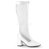 Blanc 7,5 cm GOGO-307 bottes filet pour femmes a talon