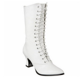 Blanc 7 cm VICTORIAN-120 Bottines  Lacets Talons Hauts Femmes
