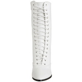 Blanc 7 cm VICTORIAN-120 Bottines à Lacets Talons Hauts Femmes