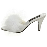 Blanc 8 cm AMOUR-03 plumes de marabout Mules Chaussures