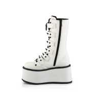 Blanc 9 cm DAMNED-225 plateformes bottes  boucles pour femmes