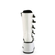 Blanc 9 cm DAMNED-225 plateformes bottes  boucles pour femmes