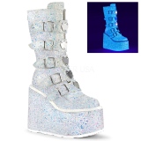 Blanc Glitter 14 cm SWING-230G bottes cyberpunk plateforme