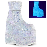 Blanc Glitter 18 cm STACK-201G Bottines Plateforme Hommes