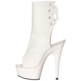 Blanc Mat 15 cm DELIGHT-1018 Plateforme Bottines