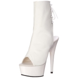 Blanc Mat 15 cm DELIGHT-1018 Plateforme Bottines