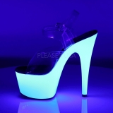 Blanc Neon 18 cm ADORE-708UV Talons Hauts Plateforme