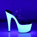 Blanc Neon 18 cm ADORE-708UV Talons Hauts Plateforme