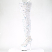 Blanc Paillettes 20 cm ADORE-3020 bottes overknee plateforme de pole dance