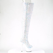 Blanc Paillettes 20 cm ADORE-3020 bottes overknee plateforme de pole dance