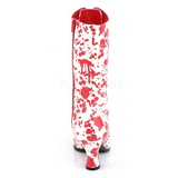 Blanc Rouge 7 cm VICTORIAN-120BL bottines à lacets femmes