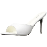 Blanc Similicuir 10 cm CLASSIQUE-01 grande taille mules femmes