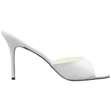 Blanc Similicuir 10 cm CLASSIQUE-01 grande taille mules femmes