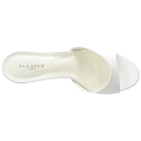 Blanc Similicuir 10 cm CLASSIQUE-01 grande taille mules femmes