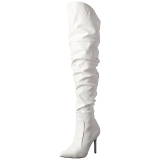 Blanc Similicuir 10 cm CLASSIQUE-3011 Bottes Cuissardes Talons Hauts