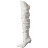 Blanc Similicuir 10 cm CLASSIQUE-3011 Bottes Cuissardes Talons Hauts