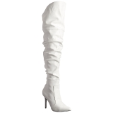 Blanc Similicuir 10 cm CLASSIQUE-3011 Bottes Cuissardes Talons Hauts