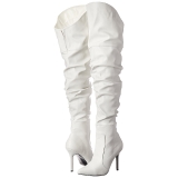 Blanc Similicuir 10 cm CLASSIQUE-3011 Bottes Cuissardes Talons Hauts