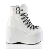 Blanc Similicuir 11,5 cm KERA-21 bottines lolita talons compenses