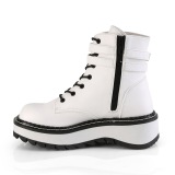 Blanc Similicuir 3 cm LILITH-152 bottines demoniacult plateforme