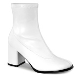 Blanc Similicuir 7,5 cm GOGO-150 bottines  talons pais stretch