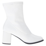 Blanc Similicuir 7,5 cm GOGO-150 bottines  talons pais stretch