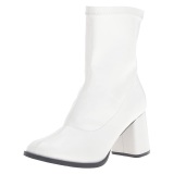 Blanc Similicuir 7,5 cm GOGO-150 bottines  talons pais stretch