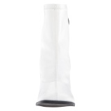 Blanc Similicuir 7,5 cm GOGO-150 bottines à talons épais stretch