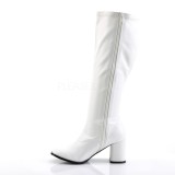 Blanc Similicuir 7,5 cm GOGO-300WC bottes femme mollets et jambes larges