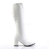 Blanc Similicuir 7,5 cm GOGO-300WC bottes femme mollets et jambes larges