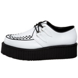 Blanc Similicuir V-CREEPER-502 Chaussures Creepers Hommes Plateforme
