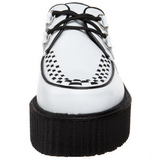 Blanc Similicuir V-CREEPER-502 Chaussures Creepers Hommes Plateforme