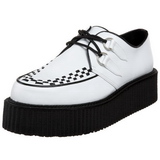 Blanc Similicuir V-CREEPER-502 Chaussures Creepers Hommes Plateforme