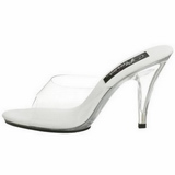 Blanc Transparent 11 cm CARESS-401 Mules Talons Hauts