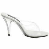 Blanc Transparent 11 cm CARESS-401 Mules Talons Hauts