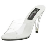 Blanc Transparent 11 cm CARESS-401 Mules Talons Hauts