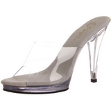 Blanc Transparent 12 cm FLAIR-401 Chaussures Mules pour Hommes