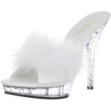 Blanc Transparent 13 cm LIP-101-8 Plateau Mules Talons Hauts