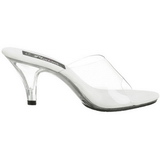 Blanc Transparent 8 cm BELLE-301 Chaussures Mules pour Hommes