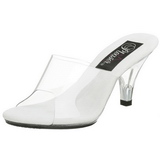 Blanc Transparent 8 cm BELLE-301 Mules Talons Hauts