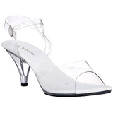 Blanc Transparent 8 cm Pleaser BELLE-308 Haut Talon