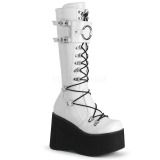 Blanc Vegan 11,5 cm DemoniaCult KERA-200 bottes plateforme gothique