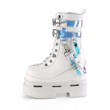 Blanc Vegan 12,5 cm ETERNAL-115 demonia bottines talon compens