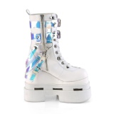 Blanc Vegan 12,5 cm ETERNAL-115 demonia bottines talon compens