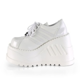 Blanc Vegan 12 cm STOMP-08 bottines plateforme compenses lolita